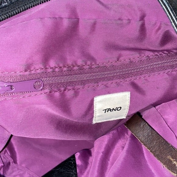 TANO large black leather boho bucket bag - Picture 5 of 6